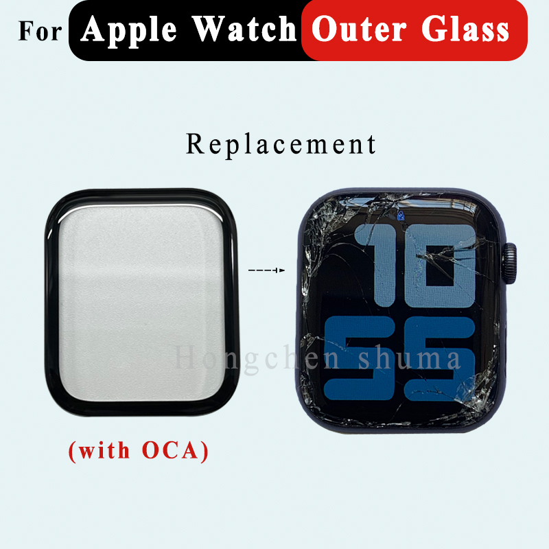 Pantalla de cristal exterior para Apple Watch SERIES 1 4 5 6 SE 44MM 40MM 7 8 41mm 45mm Panel de lente de gafas externo reparación de repuesto OCA