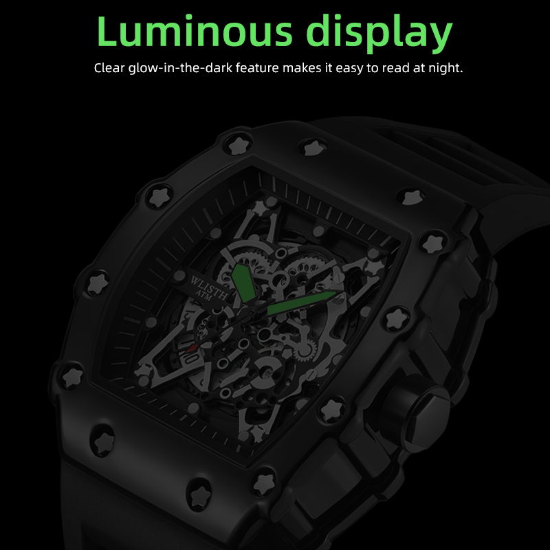Reloj de comercio exterior Esfera grande para hombres Reloj luminoso cuadrado deportivo resistente al agua de cuarzo para hombres