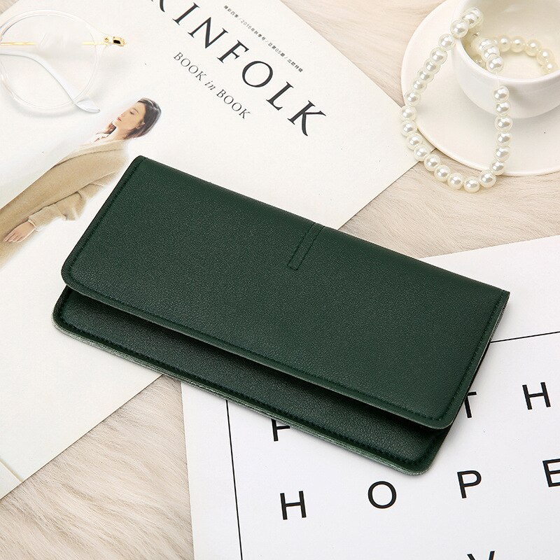 style simple ultra-thin wallet temperament female bag soft leather wallet female wallet birthday