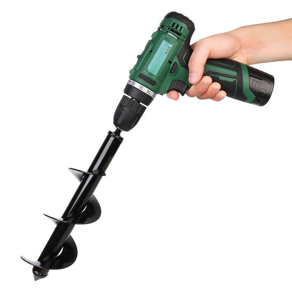 9*25 cm tarière de jardin foret en spirale fleur planteur ampoule arbre hexagonal perceuse tarière cour jardinage plantation trou pelle outil