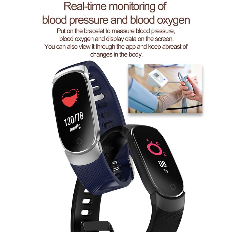 IP68 Waterproof Smart Watch Women Heart Rate Monitor Men Fitness Smart Bracelet Tracker Sport Smartwatch For Android IOS+Box