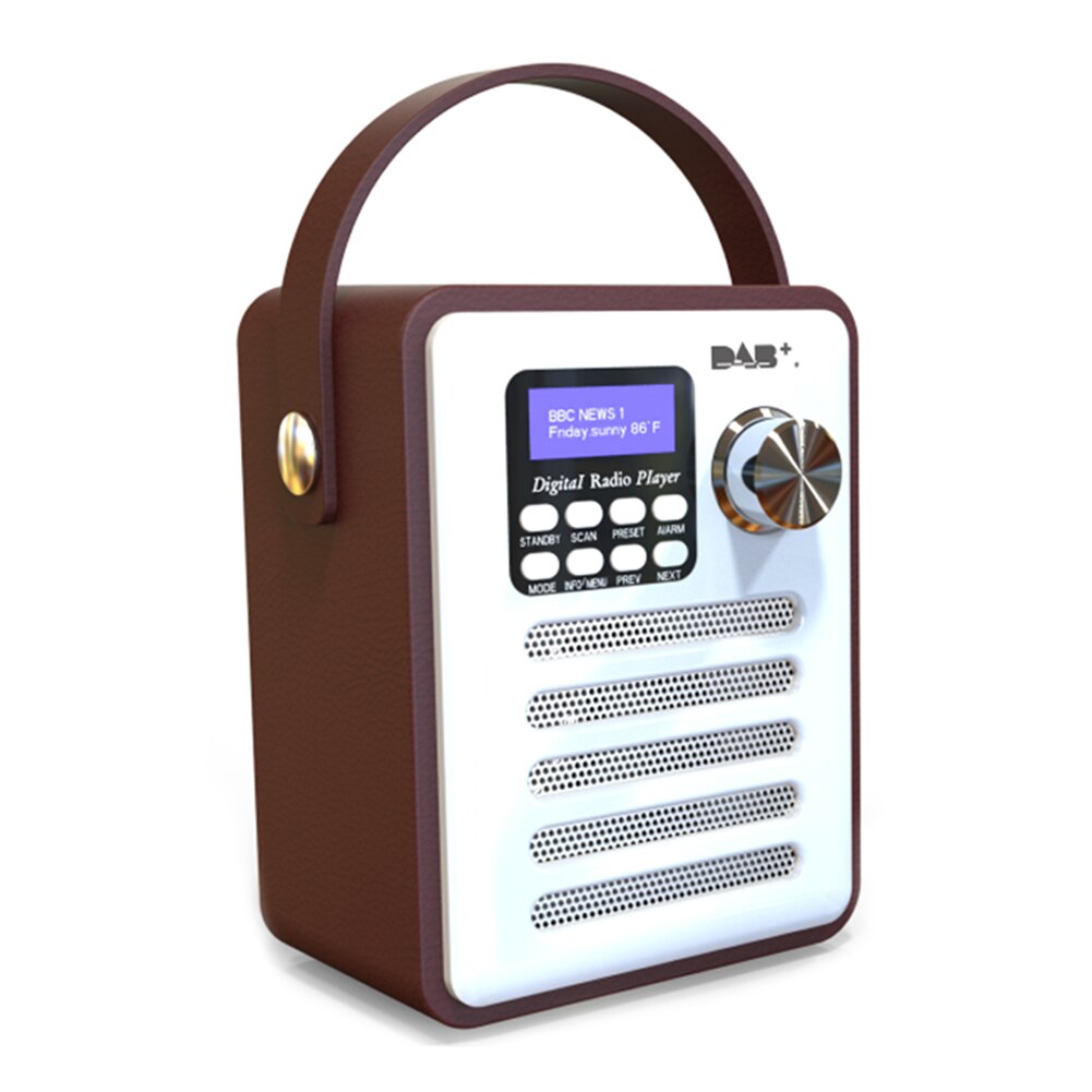 DAB LCD Display FM Receiver Retro Wood USB Stereo Digital Radio Handsfree Portable Rechargeable MP3 Audio Bluetooth