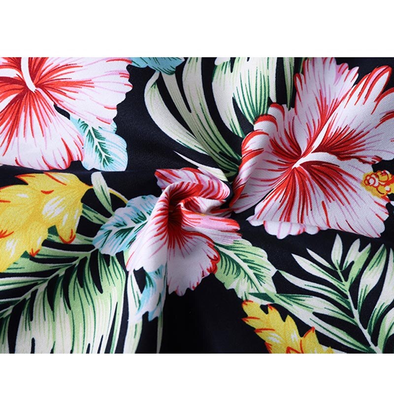 Zomerbloemen heren strand hawaii overhemd tropisch katoenen overhemd met korte mouwen heren casual overhemden met knopen