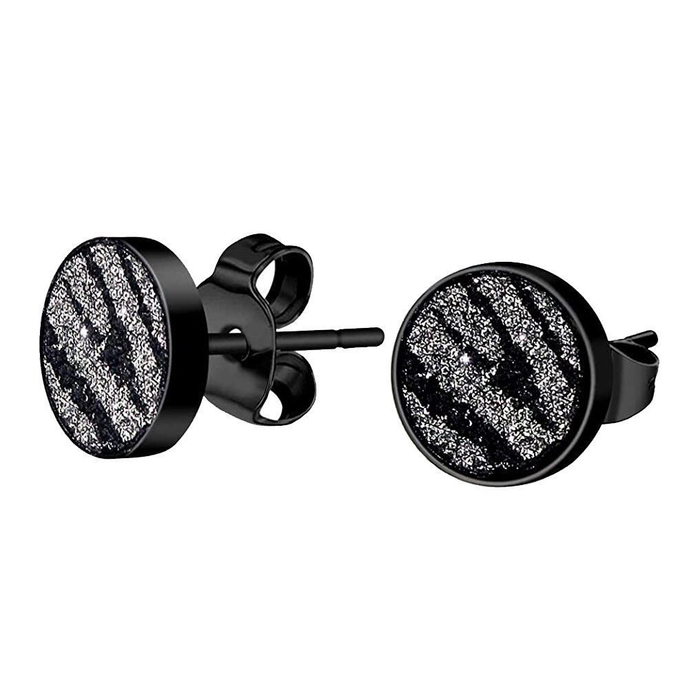 Zwarte Ronde Stud Oorbellen Set Voor Mannen Vrouwen 316L Chirurgisch Roestvrij Staal Matte Black Oorstekers 4 Pairs: A Black-1 Pair