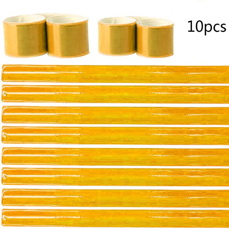 10Pc 38Cm Zichtbare Veiligheid Running Reflecterende Tape Bands Polsbandjes Spoke Reflectoren Fiets Reflecterende Armbanden Armbanden: 7HH1107187-O