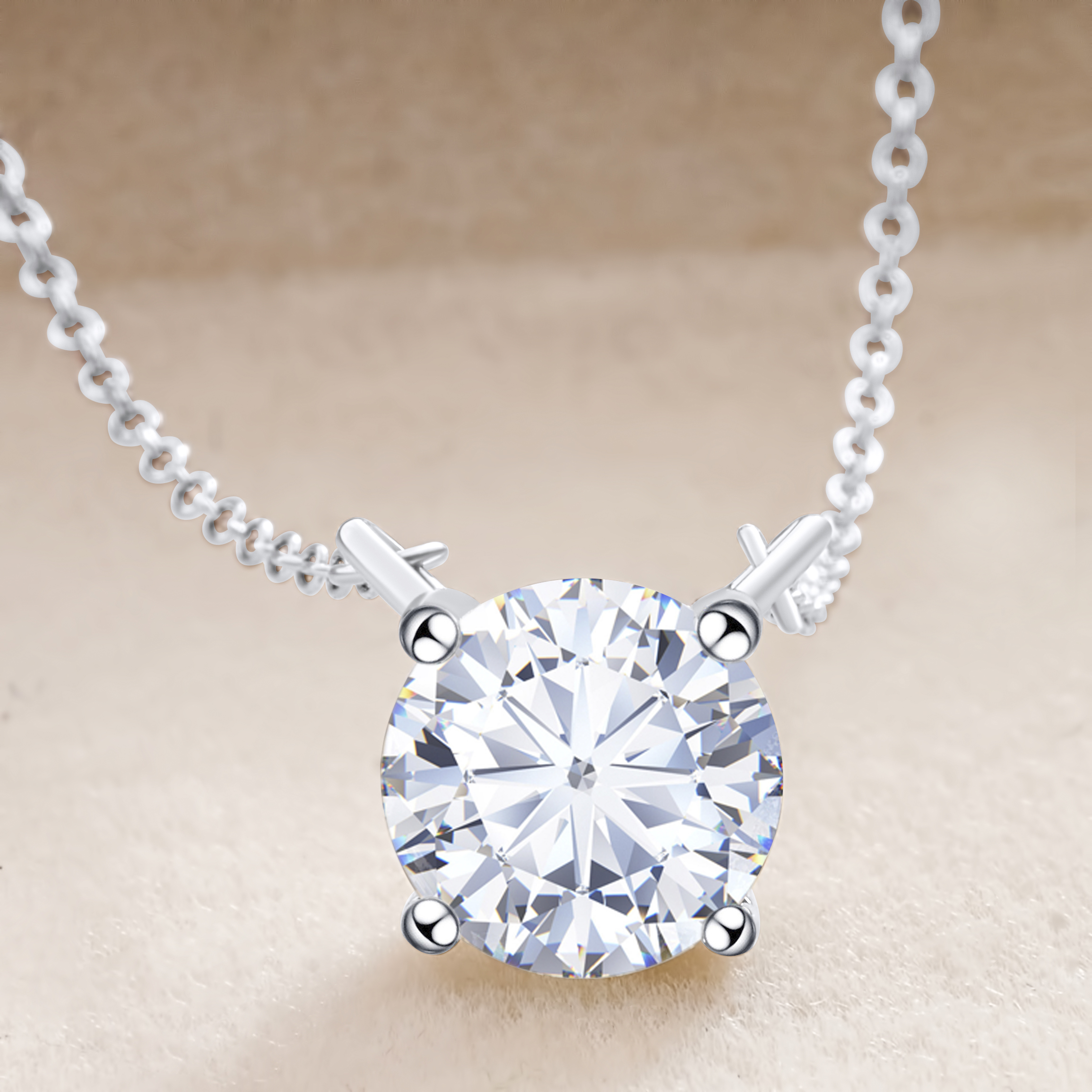 Moissanite Dia 6.5Mm 0.5-5CT Woman Pendant Sier Necklace For Women Chains Party Bridal Fine Jewelry 925sterling silver necklace