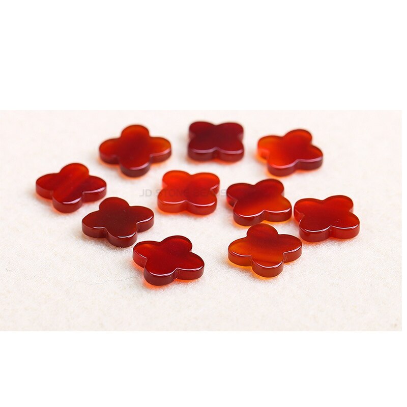 Clover Black Agates Cabochons Stone Flat Cabochon CABs 6mm 8mm 10mm 12mm 16mm 18mm 20mm DIY Jewelry Making accessories 5PCS/lot: red / 12mm