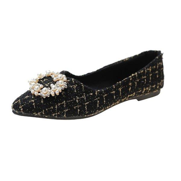 Metalen ketting schoenen vrouw puntige neus casual dames sneakers kristal herfst schoenen vrouwen ondiepe mond dames mocassins: 2 / 39