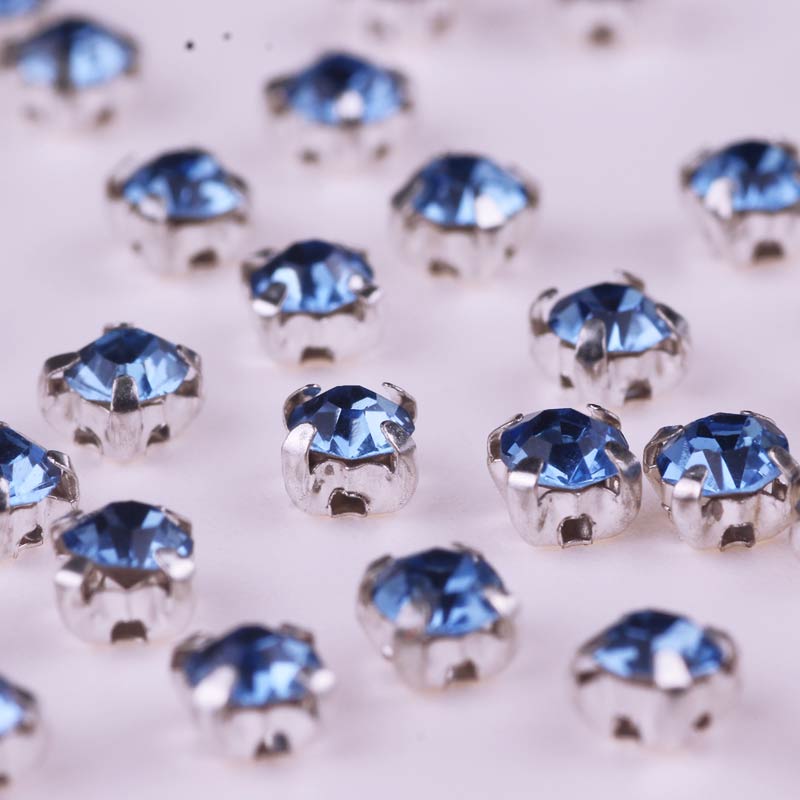 100 stk sten/strass krystal rhinsten glas syet rhinsten til tøj syet på rhinsten på tøj flatback rhinestone: Ti -tz0098