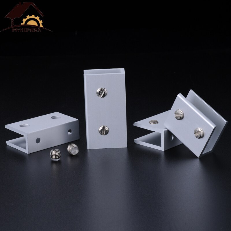 12PCS Myhomera Glasklemmen voor 5/8/10mm Planken Holder Hoek Beugel Klem Aluminium Dik Glas clips 6 Maten 8x40mm 10x60mm