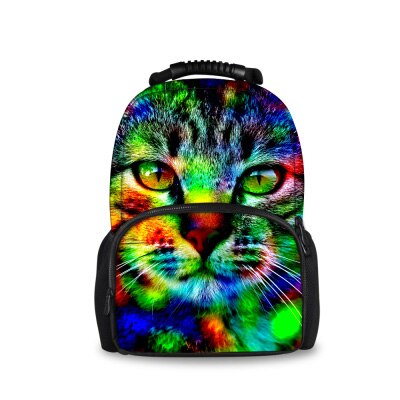 Noisydesigns djur ryggsäck vintage kompakta barn ryggsäckar för tonårspojkar uggla tigerhuvud barn skolväska ryggsäck: C0012a