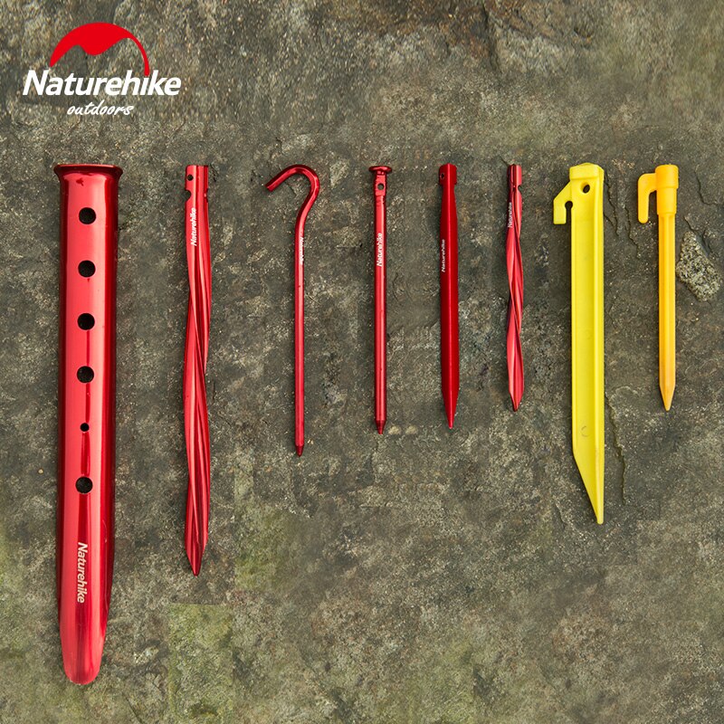 Naturehike Outdoor Aluminum Alloy Tent Nails Ultralight Stakes Peg Hook Nails Camping Equipment Accessories