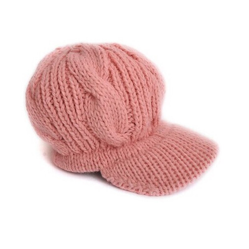 Women Peaked Cap Hat Winter Warm Caps Knitted Headwear Outdoor Hats XIN