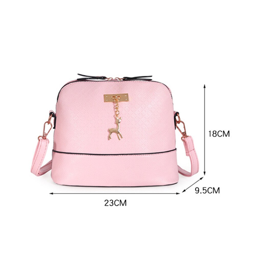 Pu læder kvinder skuldertasker kvindelige pung hjorte vedhæng håndtasker pige mini crossbody tasker vintage lille mini flap bolsoer