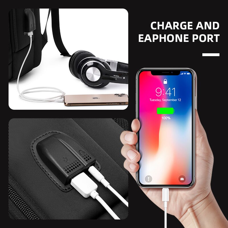 WIERSOON 2022 Men Backpacks 15.6inch USB Charging Laptop Backpack School Backpack For Men For Teenager