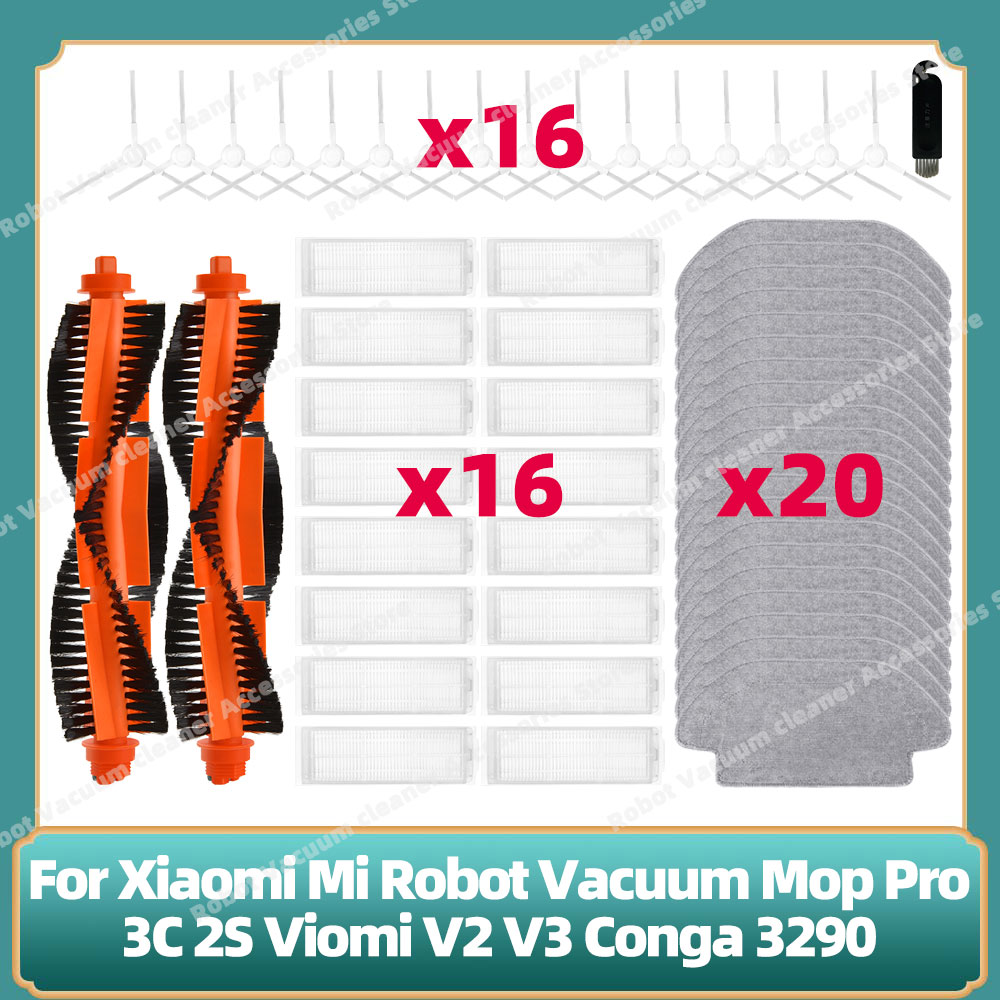 Compatibel voor Xiaomi Mi Robot Vacuüm Mop Pro 3C 2S Accessoires Reserve Hepa Filter Side Hoofdborstel Cover Mop houder Onderdelen