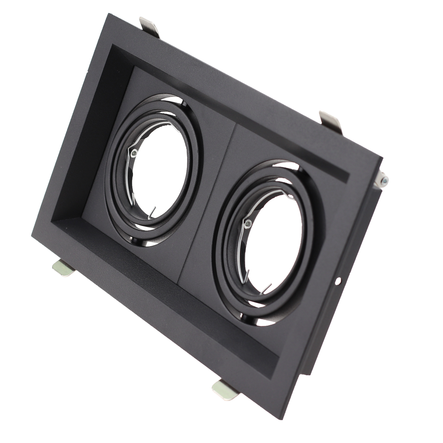 LED 6W Eyeball Casing MR16 Bulb Frame Downlight GU10 Ceiling Down Light Lampu Siling Square Black White Fixture: Orange