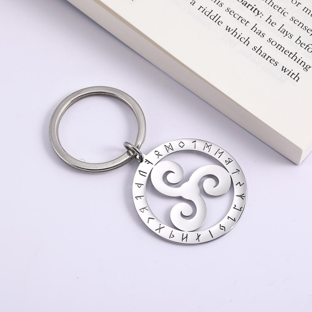 Key Ring Rune SKYRIM Valknut Triskelion Nordic Runes Car Key Cha... – Grandado