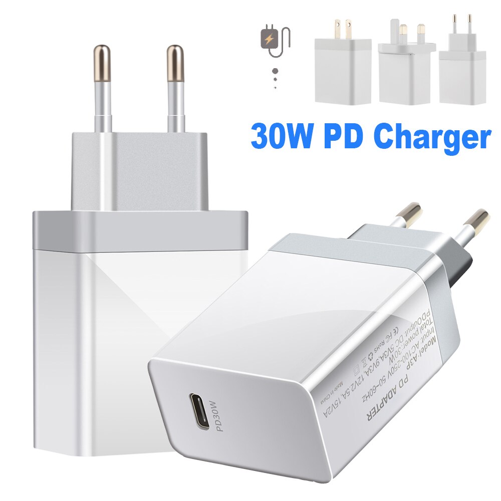 PD 30W Fast Charging USB C Charger For iphone 12 Mini Pro MAX 12 11 Xs Xr X 8 Plus PD Charger For iPad air 4 iPad Pro