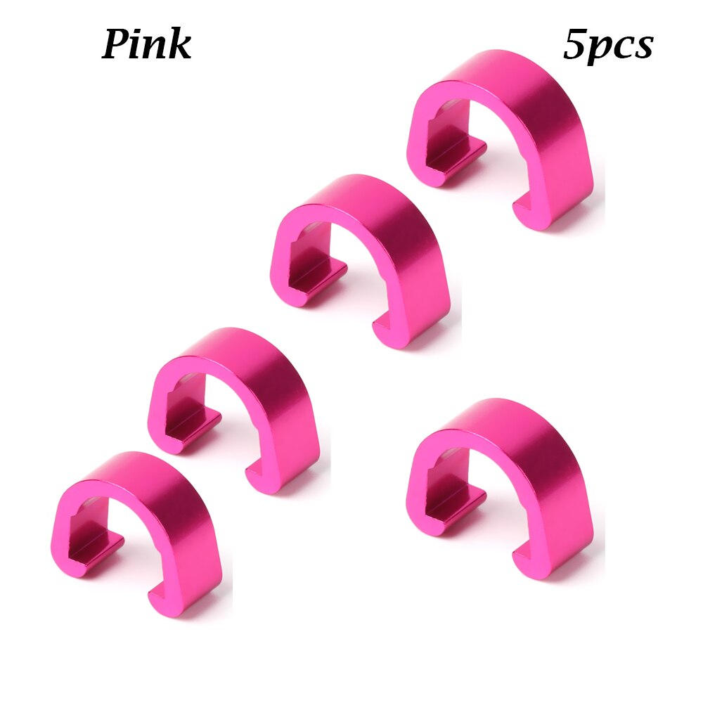 5Pcs C Vorm Clips Rem Kabel/Lijn Gespen Aluminium Mtb Bicyle Behuizing Slang Weg Gids Derailleur Lijnen gereedschap Accessoires: Pink1