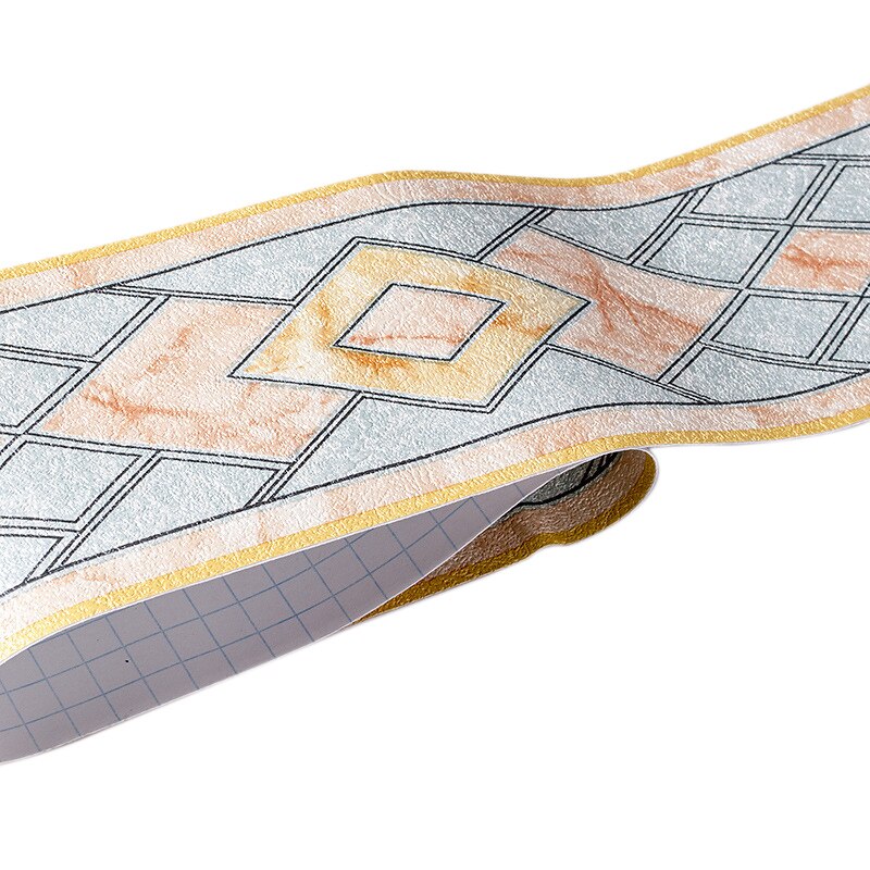 PVC Self-Adhesive Wallpaper Borders Waistline Geometric Pattern Baseboard Living Room Bathroom Kitchen Tiles Stickers Black