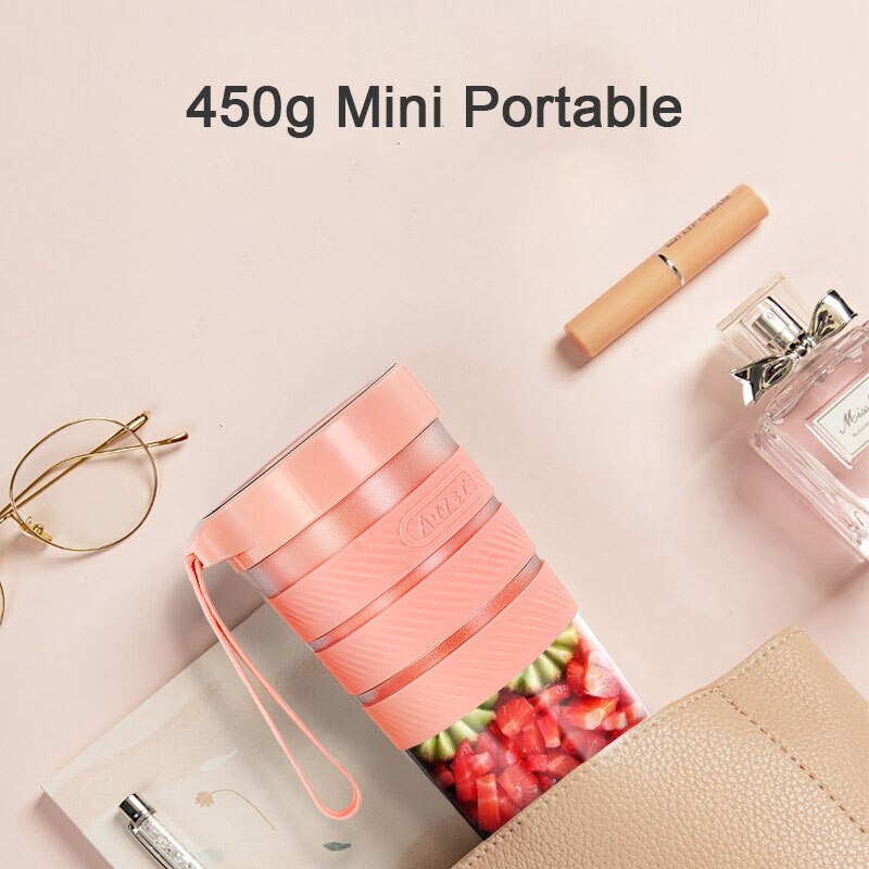 Household Portable Fruit DIY Juicer Cup Kitchen Tools USB Rechargeable Mini Electric Smoothie Milkshake Blender Juice Machine