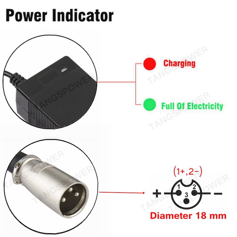 54.6V 2A Lithium Battery Charger For 48V Li-ion Battery Pack Charger DC / XLR / GX16 Connector