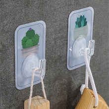 1PC Cactus wall hook Strong Self Adhesive Colorful Flower Wall Hooks Hanger Kitchen Bathroom Sticker Racks Hook