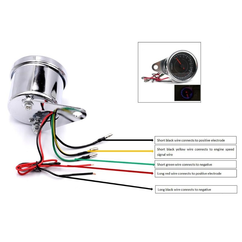 Universele Led Motorcycle Toerenteller Dc 12V Meter 13K Rpm Voor Honda Suzuki L41A