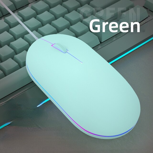 Mały uroczy przewodowa mysz ergonomiczna konstrukcja myszy USB 1600 DPI optyczny kreatywny komputer Mause na PC Laptop: Green