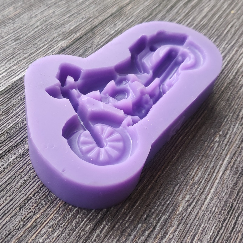 Motorcykel silikone forme baby fødselsdag fondant kage dekorationsværktøjer diy bagning slik ler chokolade gumpaste forme 1510