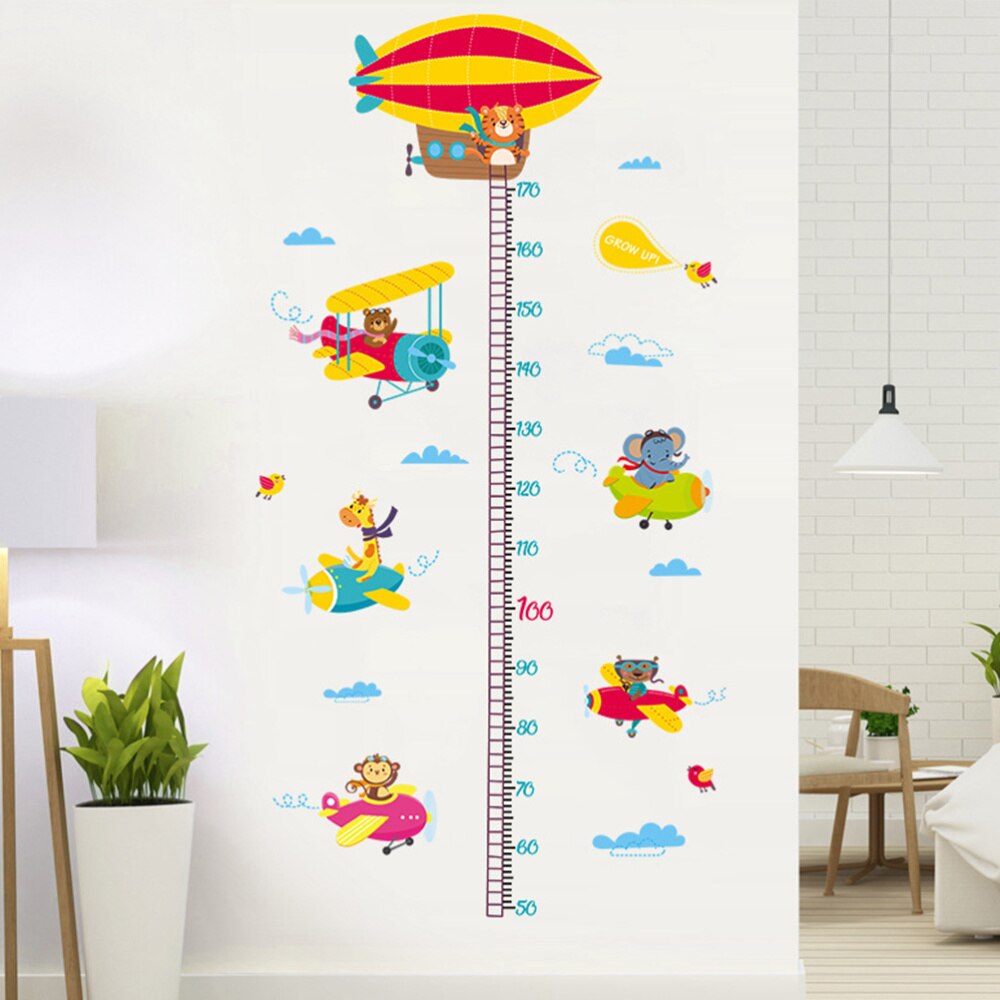 1PC Cute Funny Cartoon Animal Height Measure Sticker for Nursery Bedroom