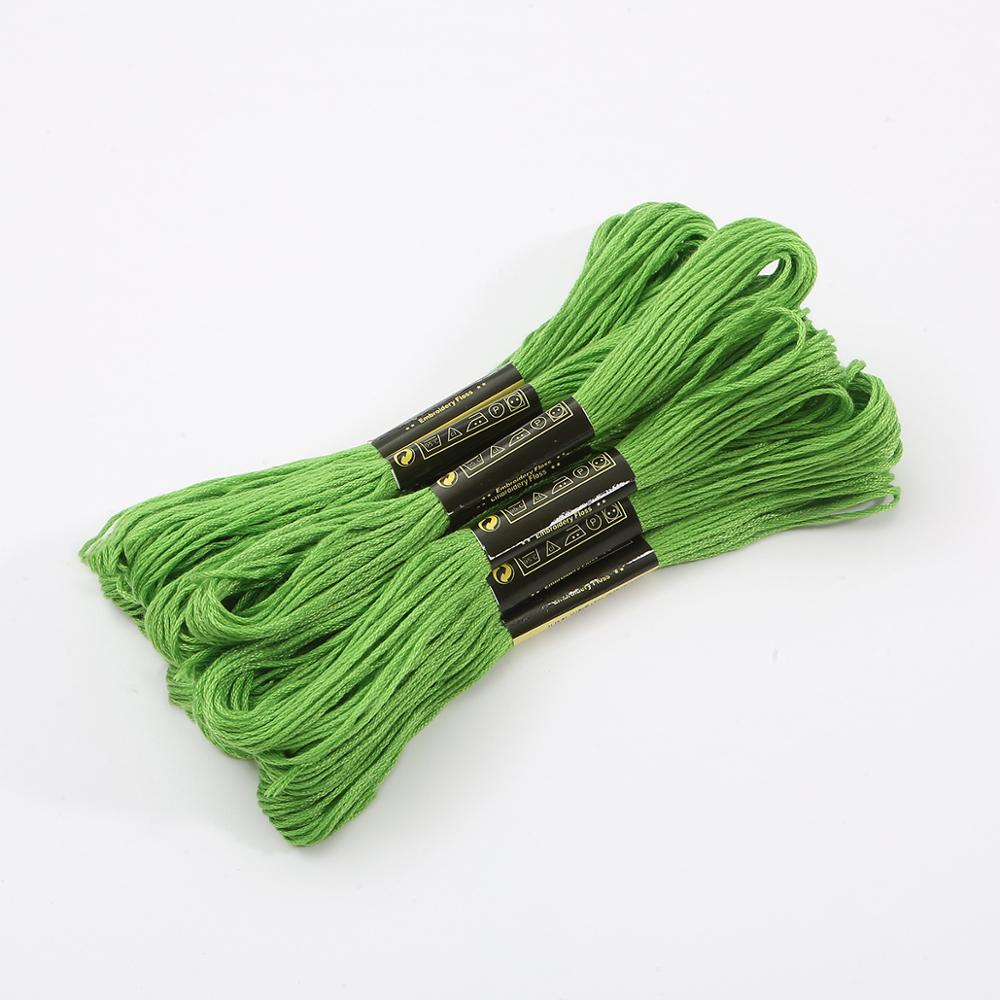 50pcs/lot Mix Colors Cross Stitch Floss Threads Cotton Embroidery Thread Sewing Skeins Kit Craft DIY Sewing Tools: green