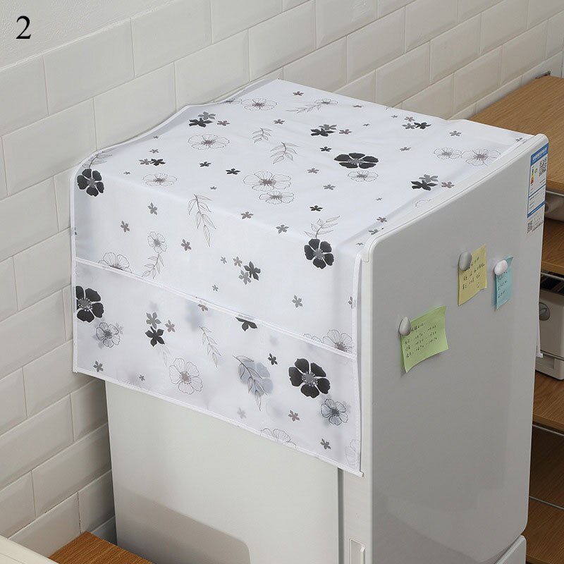 Blomstertryk bomuld vaskemaskine dækning universal husstand køleskab lomme støvtæt dækning hjem tekstil støv klud: 2