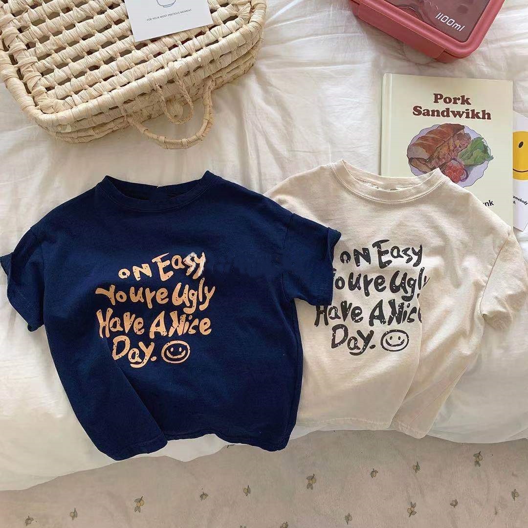 Summer Baby Short Sleeve T Shirt Letter Print Infant T Shirt Cute Boy Girl T Shirt Cotton Kids Tee Baby Clothes