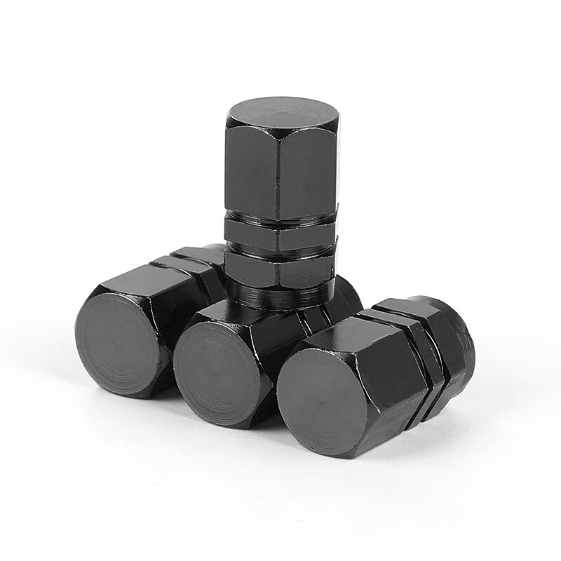 4 Uds coche llanta tapones para vástago de válvula Durable negro de aleación de aluminio cubierta de polvo de neumáticos de rueda de neumático de repuesto productos para automóviles accesorios de coche