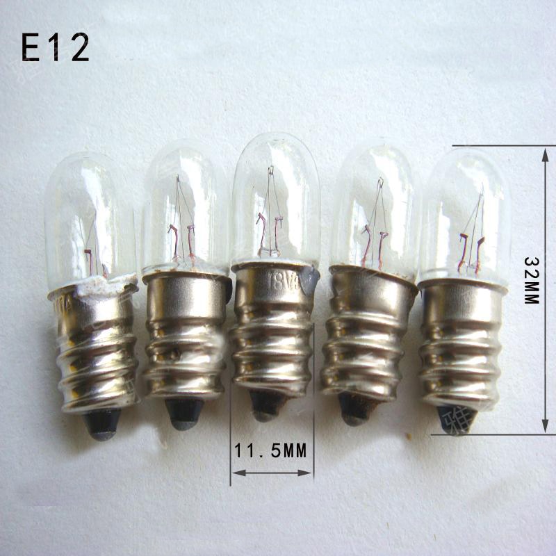 E12 indikator pære 18v 24v 28v 0.11a 30v 2w lille pære 12mm lampe perle til værktøjsmaskiner udstyr fartøjsbelysning 50 stk