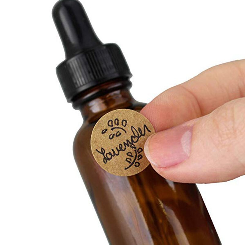 300Pcs Kraft Stickers Paper Labels Blank Christmas for Jar Candle Glass Bottle Office Food Classification Kitchen Sticker