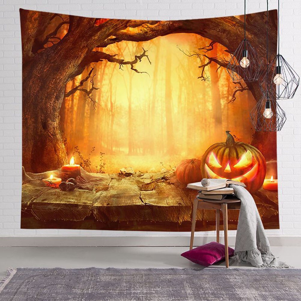 Halloween-seinävaate luuranko kurpitsa painatus seinävaate gobeliini pöytäliina makuuhuone sisustus tausta kangas tapastry