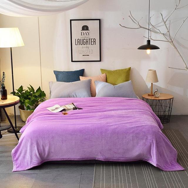 Pluche zachte vezel warme deken roze laken bedovertrek bankhoes tweepersoonsbed laken sprei deken bedset reisgezelschap: Kleur 5