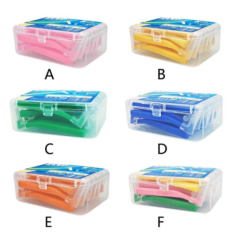 20 Stuks Rager L Vormige Superfijne Tandenstokers Push Pull Tooth Cleaner Tanden Whitening Kauwgom Care Mondhygiëne Met Case
