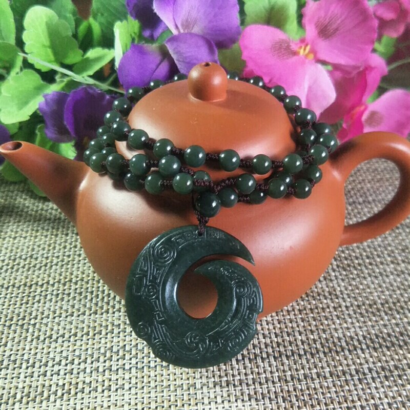 Natural Hetian Qing yu Jade Pendant Jewelery Lucky Exorcise evil spirits Auspicious Amulet Fine Jewelery Jade Pendant