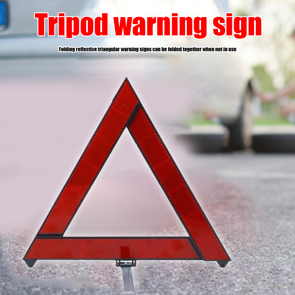 Car Warning Tripod Foldable Standing Red Sign Triangle Reflector Safety Warning Tripod Car Accessories