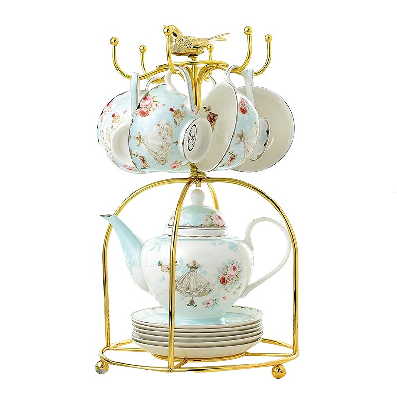English Coffee Set Bone China Coffee Cup High Color Value European Afternoon Tea Set Light Luxury Ceramic Scented Tea Cup