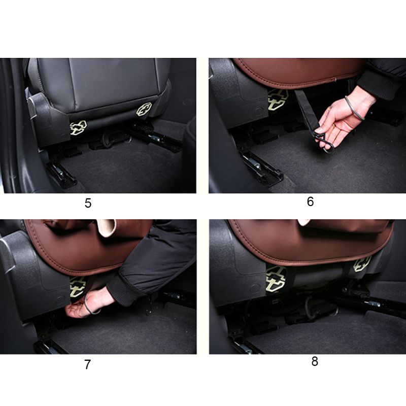 Car Seat Storage Hanging Bag Leather Belt Tray Folding Folding Plate Car Seat Bag F3ME