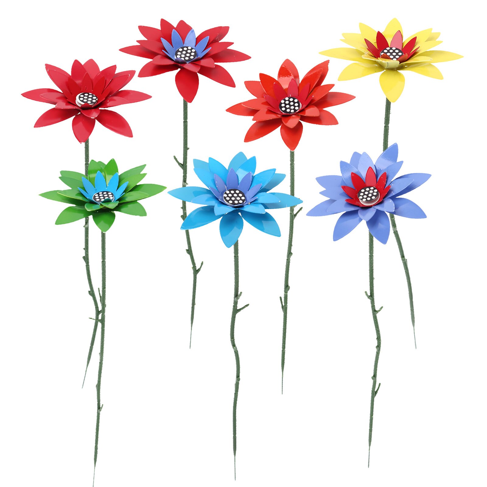 Metal Daylily Flower Iron Stakes Crafts Daylily Sculpture for Lawn Garden: 8