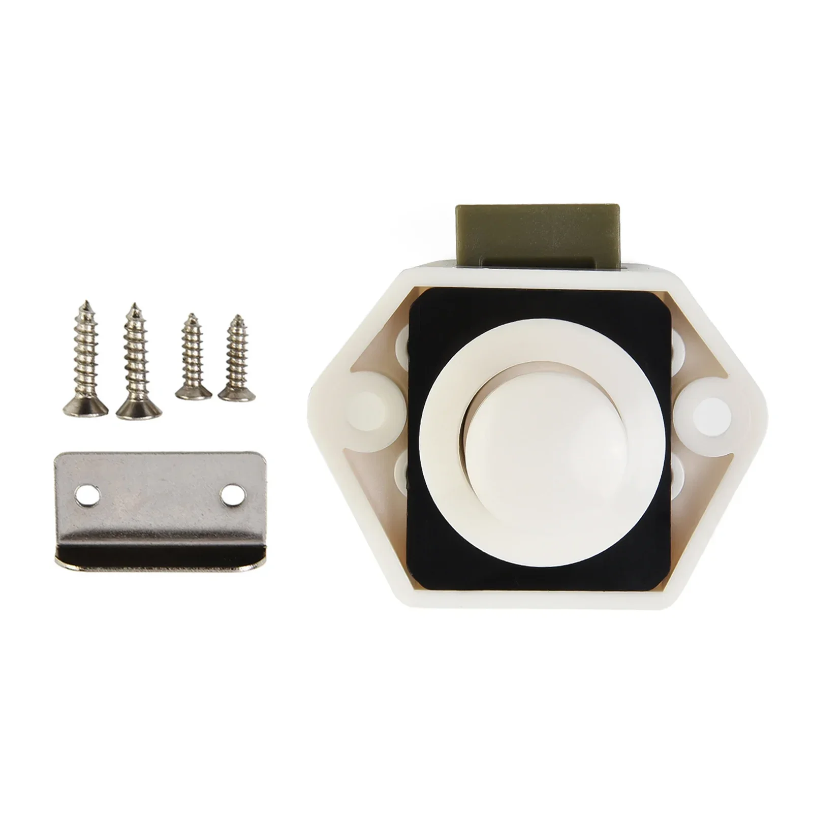 Allgood Diameter 20Mm Camper Auto Push Lock Rv Caravan Boot Motor Home Kast Lade Knop Sloten Meubels Deurslot Hard: zwart en wit