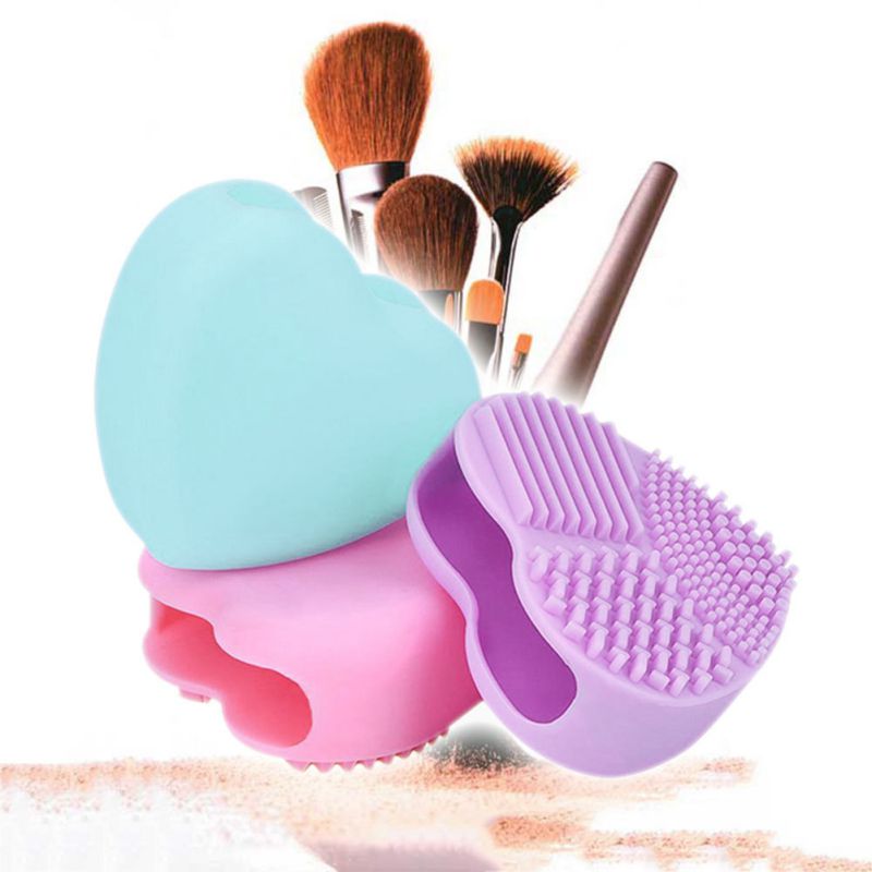 Base de Maquillaje cepillo depurador Junta pincel de maquillaje de silicona almohadilla limpiadora brocha para limpieza de maquillaje Gel alfombrilla de limpieza herramienta de mano