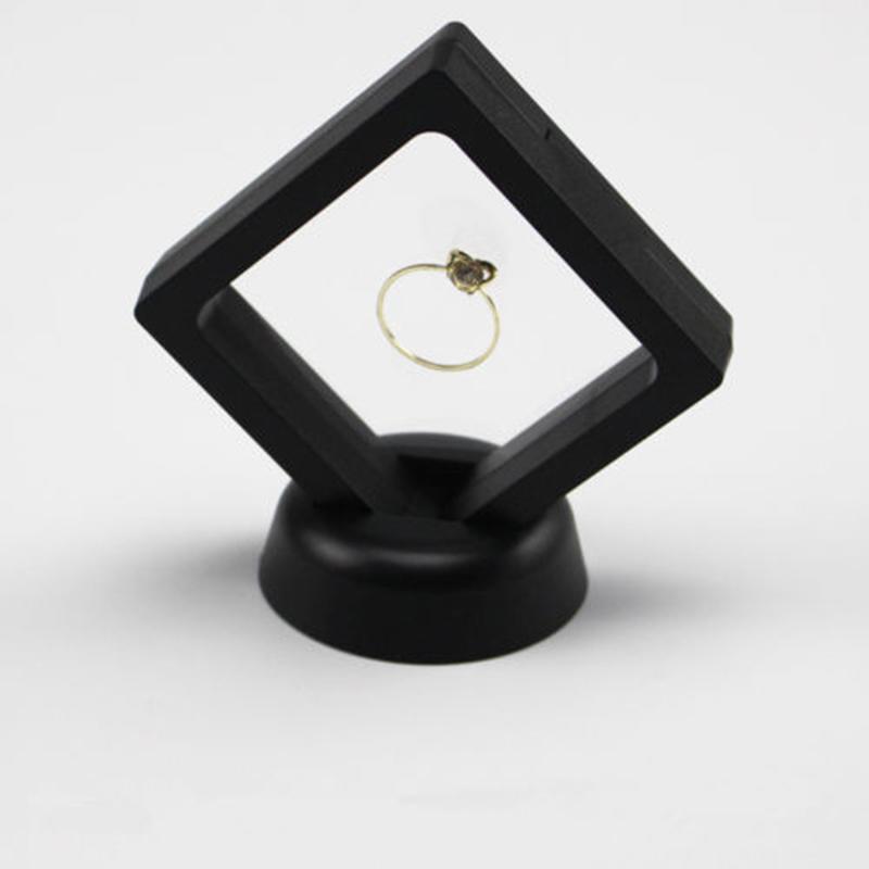 3d flydende billedramme skygge kasse smykker display stativ ring vedhæng holder beskytte smykker sten præsentation sag