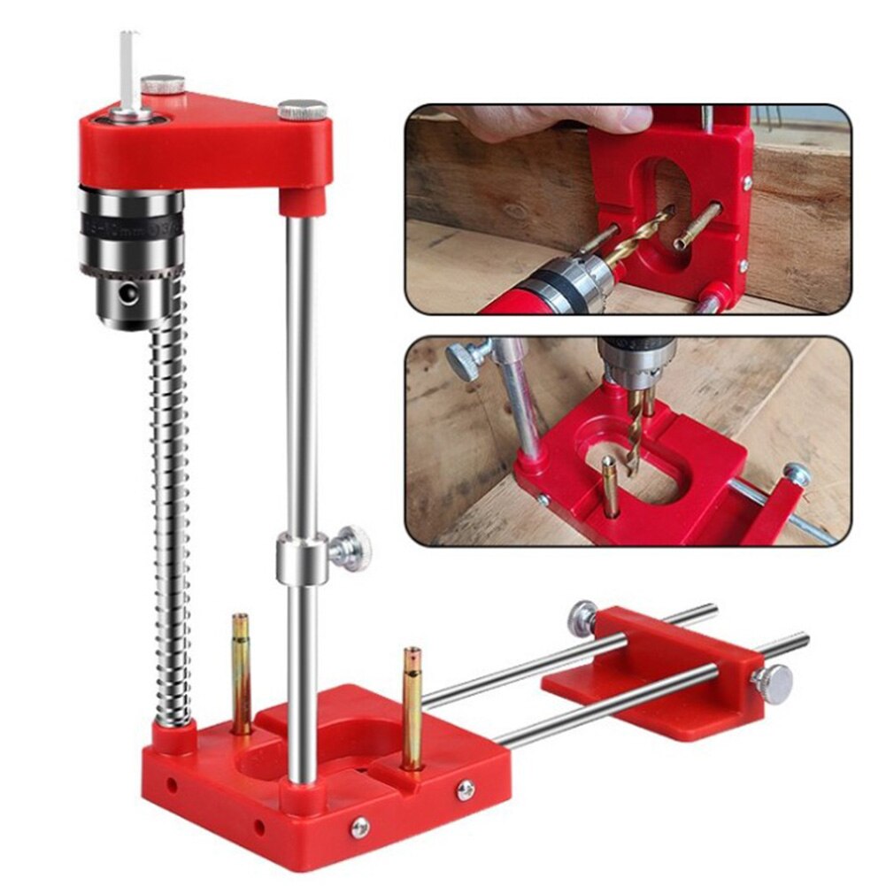 Aluminum Alloy Drill Locator Drill Guide Fixture Woodworking DIY Positioning Portable Wood Dowel Punch Drilling Locator Tool